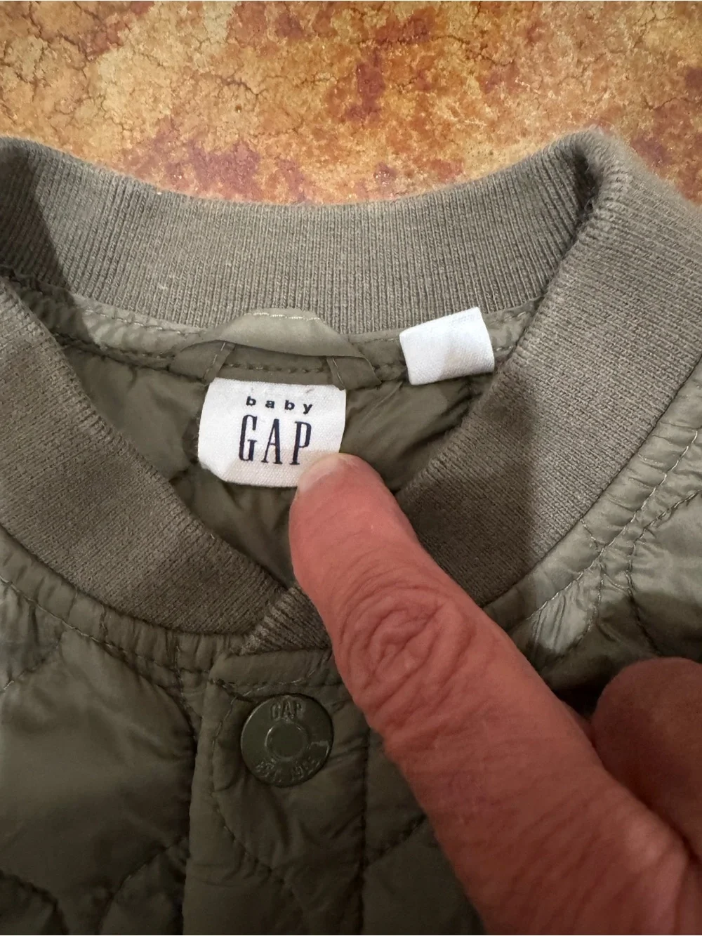 GAP Kids Quilted Olive Green Jacket - Lightweight Button-Front